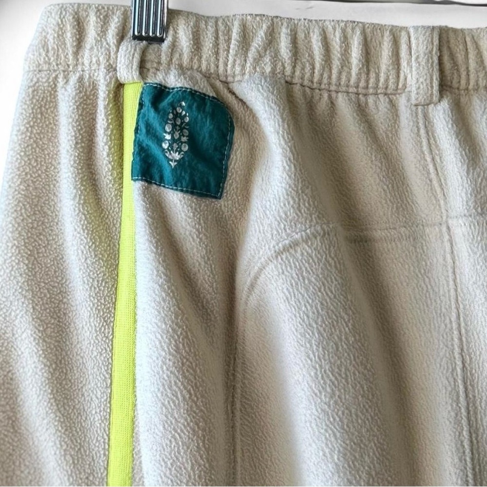 Free People Movement Arena Fleece Jogger Pants Size Small Cream Neon Ankle Zip - Picture 4 of 8